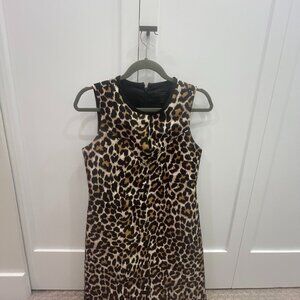 J Crew Leopard print Women's size 0 satin dress